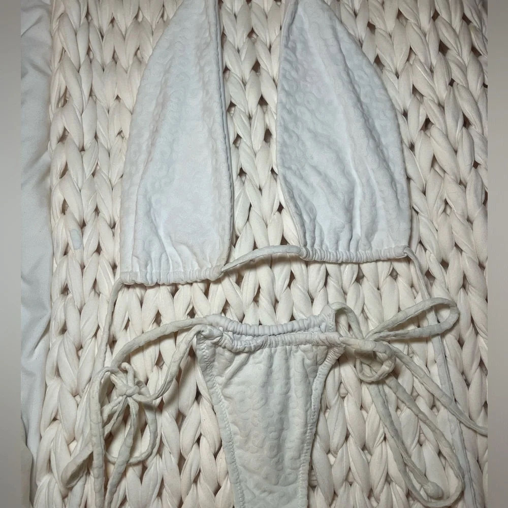 White leopard bikini set